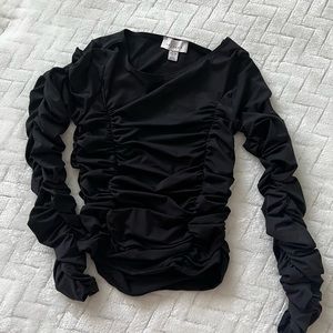 TOPSHOP ruched black top. Size S
